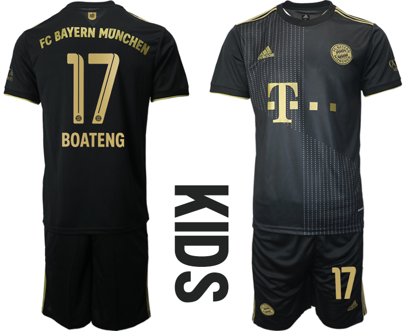 Youth 2021-2022 Club Bayern Munich away black #17 Soccer Jersey->youth soccer jersey->Youth Jersey